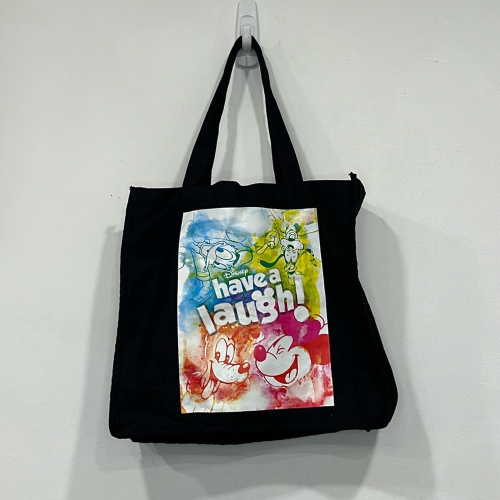 Disney Movies Have A Laugh Canvas Tote Bag NEW Mickey Mouse Goofy Donald Pluto